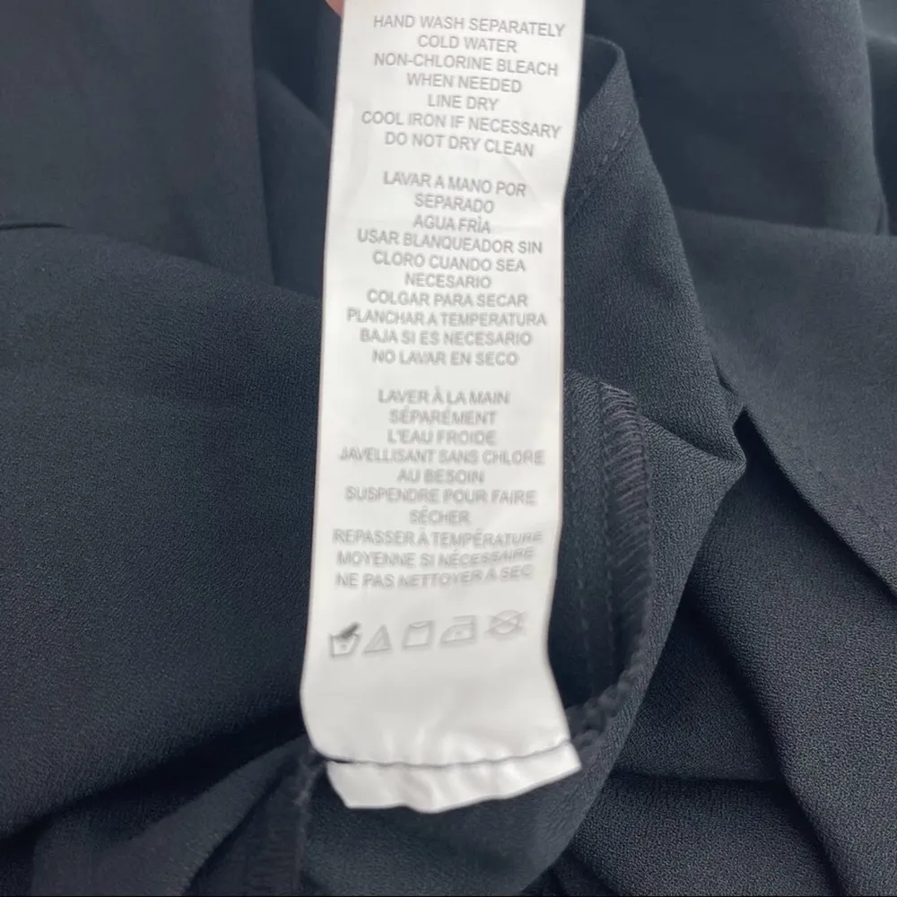 Kensie Tank Top Pearl Strap Trim Blouse Defina Top Crepe Black Size Large NWT - Image 10