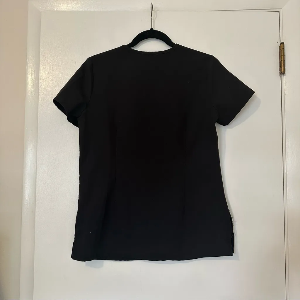 Figs Technical Collection V Neck Short Sleeve Scrub Top Womens XS Black - Image 8