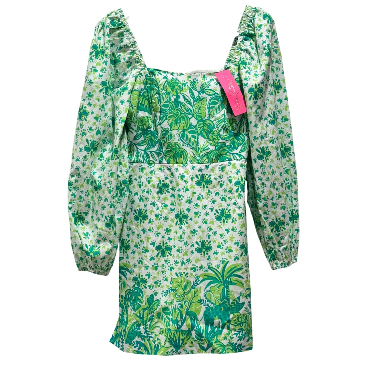 NEW Lilly Pulitzer Esteli Romper Palm Beach Party Animals Green White Size 0 - Image 2