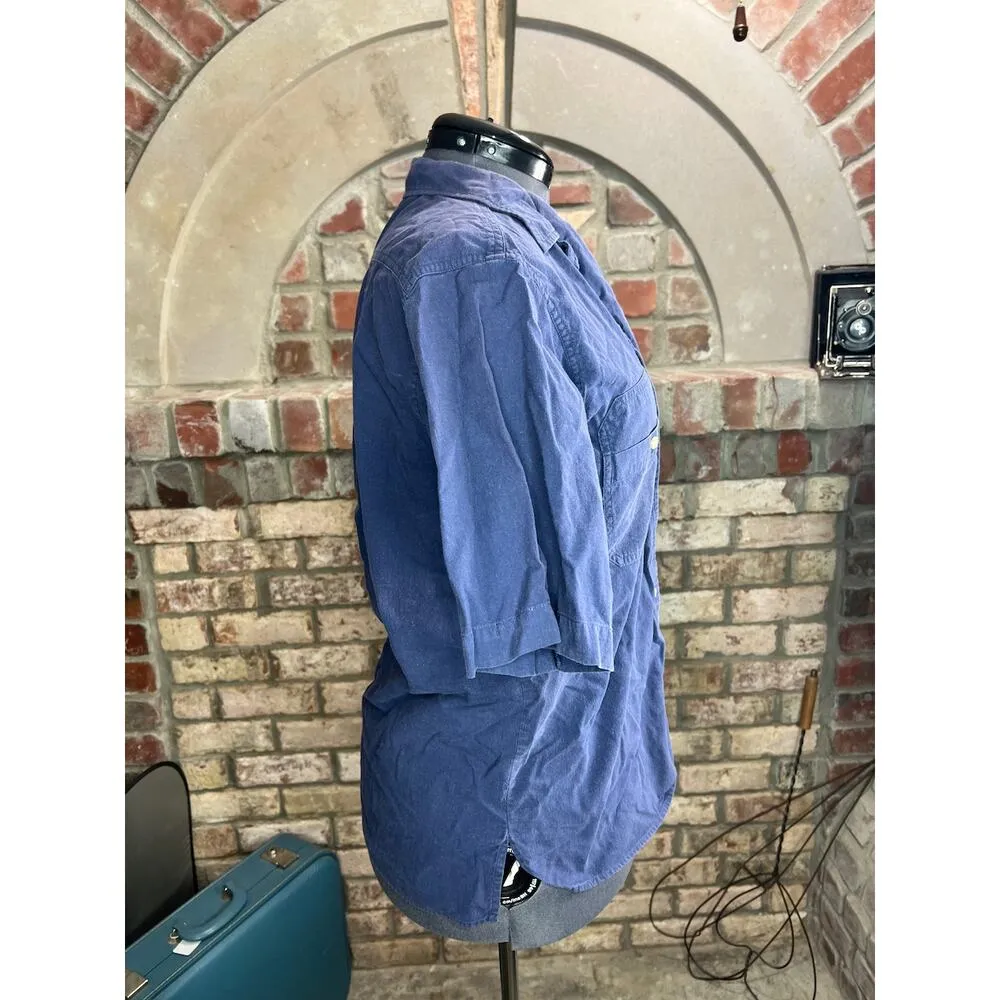 Woolrich shirt button up navy blue - Image 6