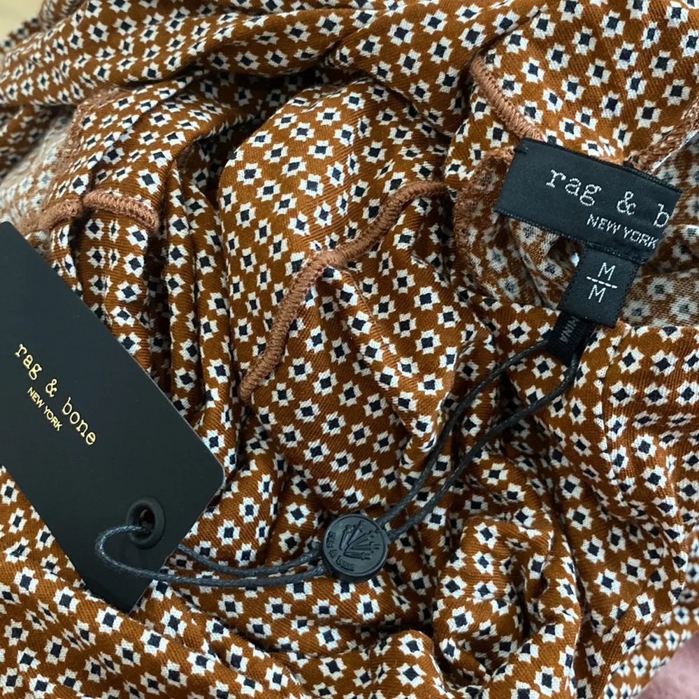 Rag and Bone Shaw Cotton Paneled Long Sleeve in Brown Multi - Image 5