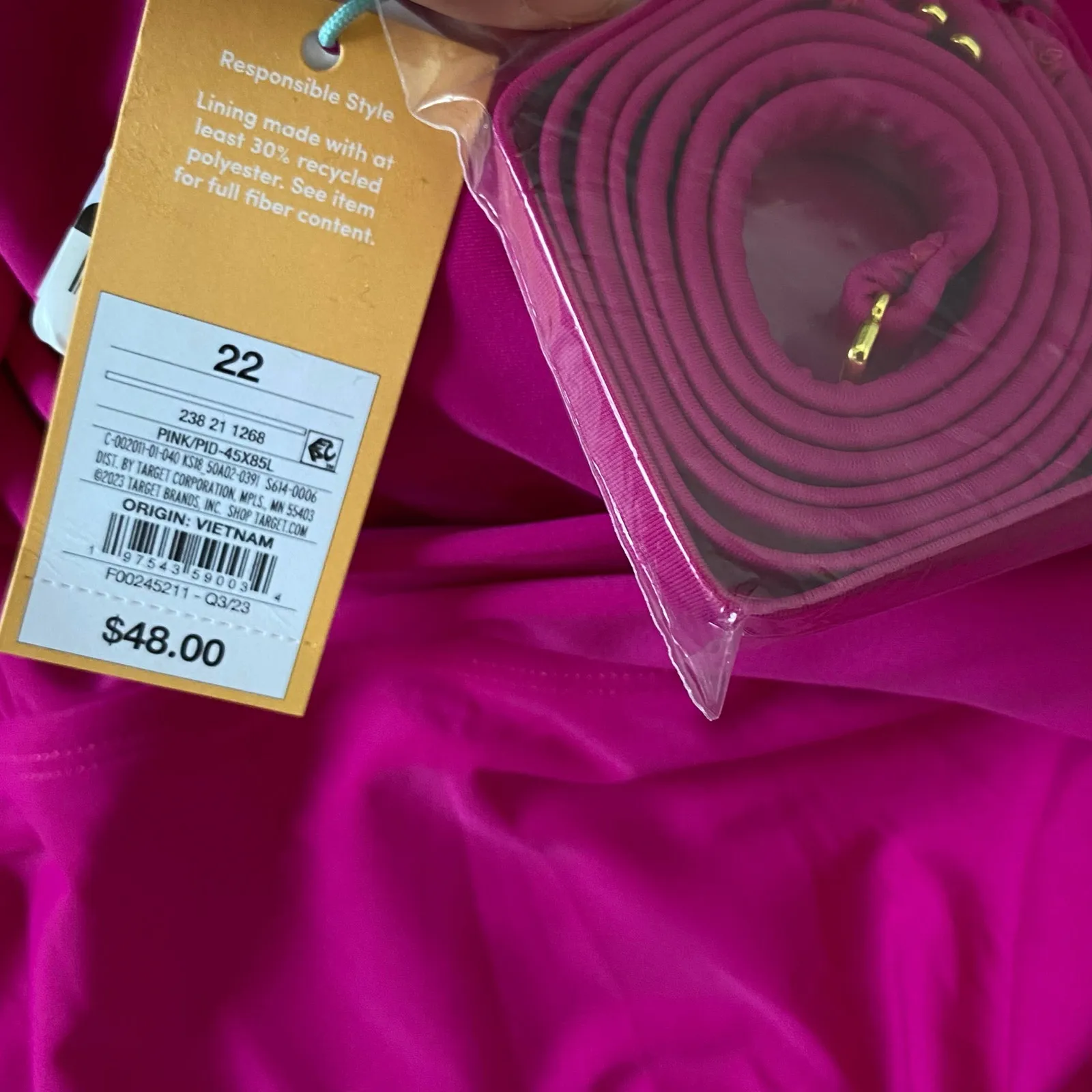 NEW KONA SOL Pink Strapless One Piece Swim Suit 22 Tummy Control Full Coverage - Image 4