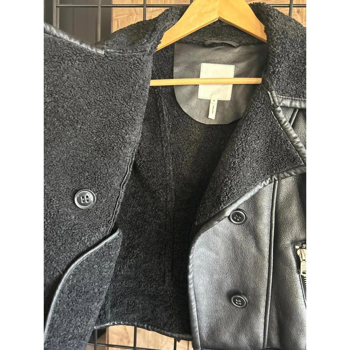 NWT Avec Les Filles Womens Black Faux Leather Jacket Small Moto Bikercore - Image 7