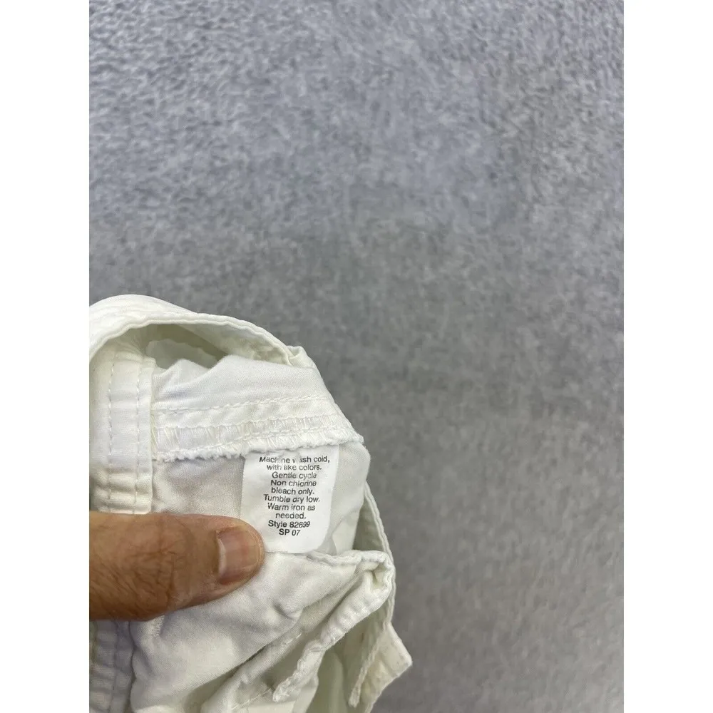 J.Crew Women's Button Front Skirt A Line Solid White 100% Cotton Size 2 Mini - Image 3