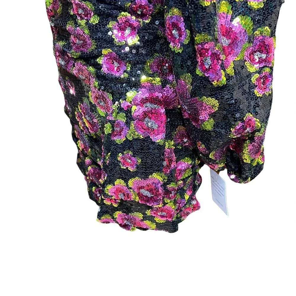 For Love & Lemons‎ Morrison Mini Dahlia Floral Dress Black Sequin Size XS - Image 10