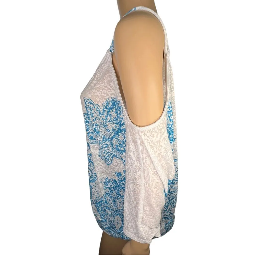 Lane Bryant Quarter Sleeve Exposed Shoulder Blouse With Floral Design and Rhines - Image 3