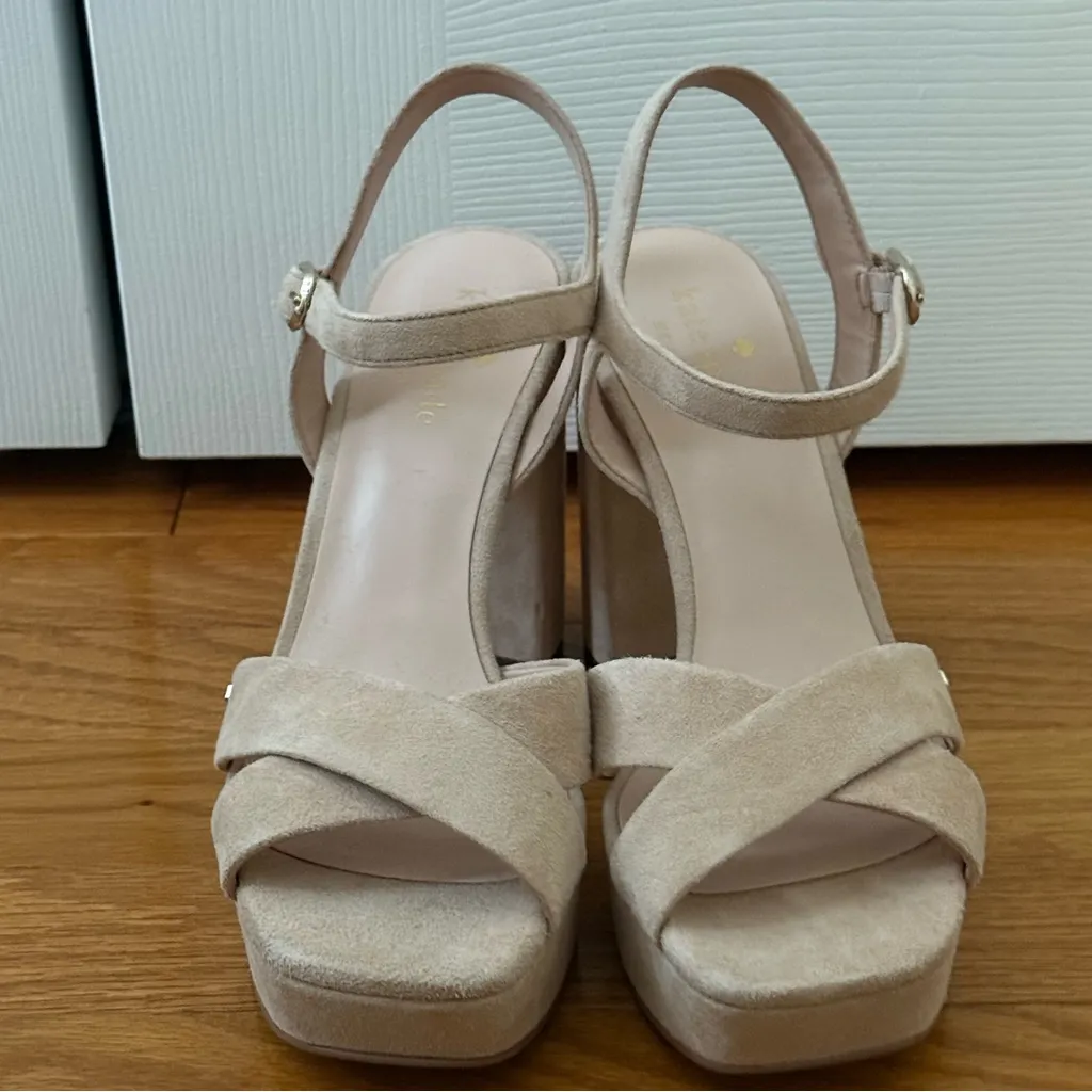NEW Kate Spade Deliah Block Suede Sandals - Image 3