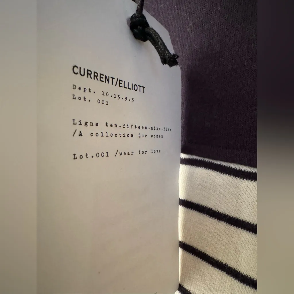 Current Elliott Striped the Top Shelf Sweater Women’s Blue & White Size Small - Image 8