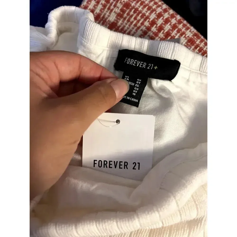 Nwt Forever 21+ Cream Jersey Knit Ribbed Skirt - Image 2