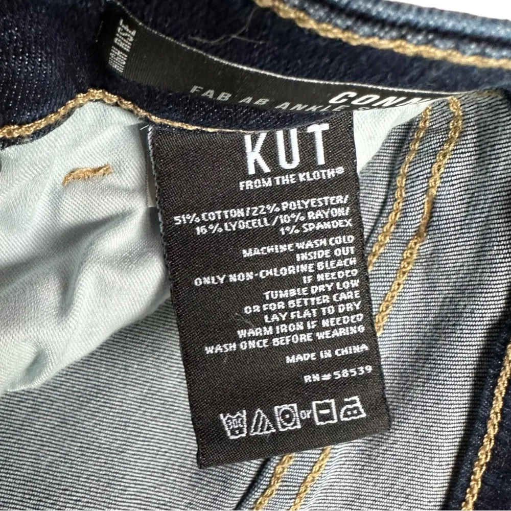 KUT From the Kloth Connie Fab Ab Ankle Skinny Dark Wash Distressed Size 6 - Image 11