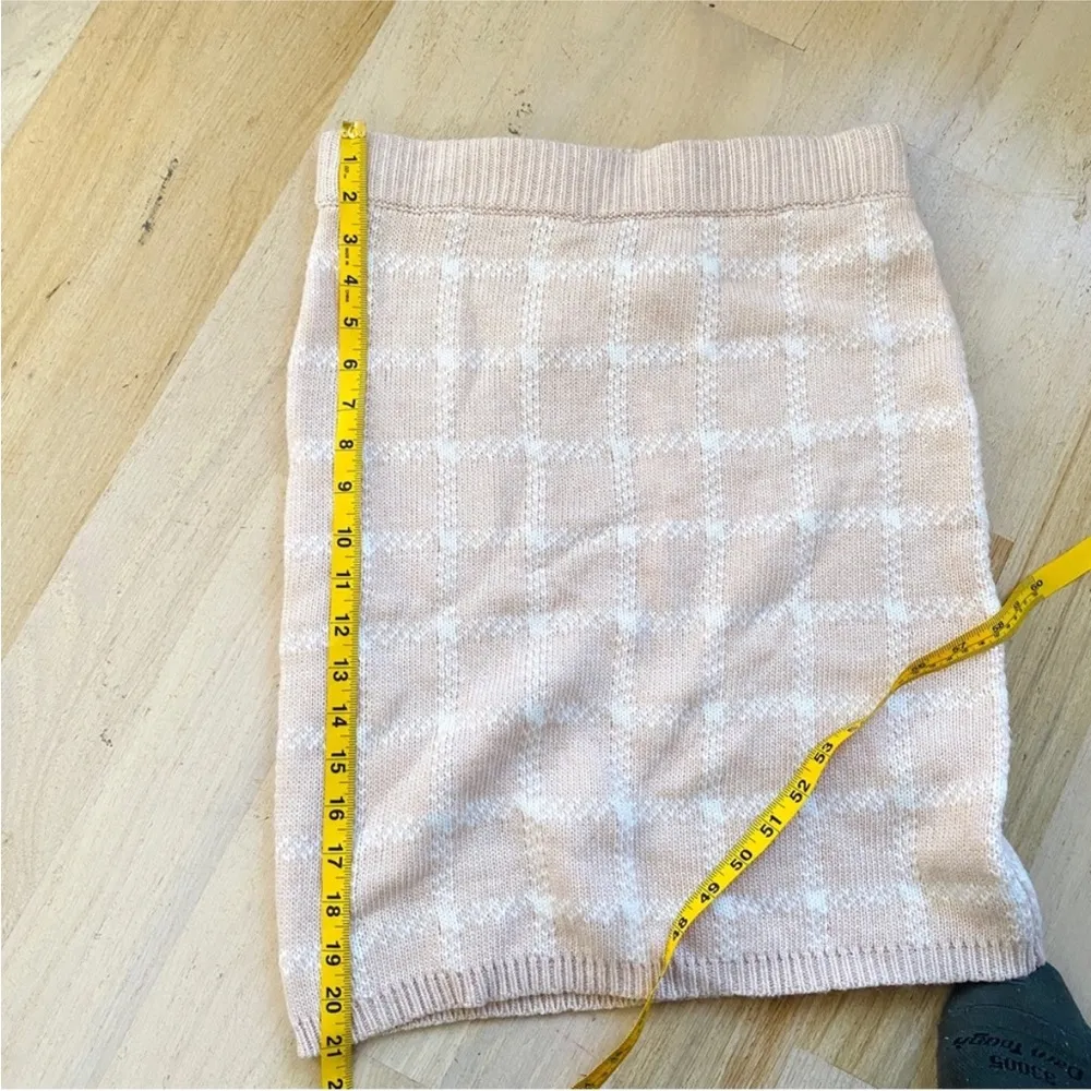 English Factory  checkered knit blush pink mini shirt - Image 4