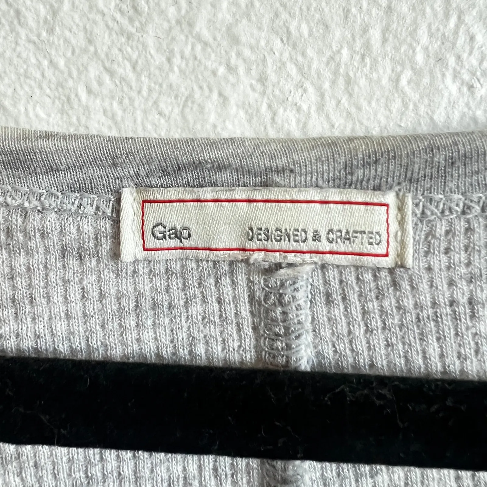 Gap Waffle Knit Thermal Henley Top Women's Gray XXL Layering Y2K - Image 3