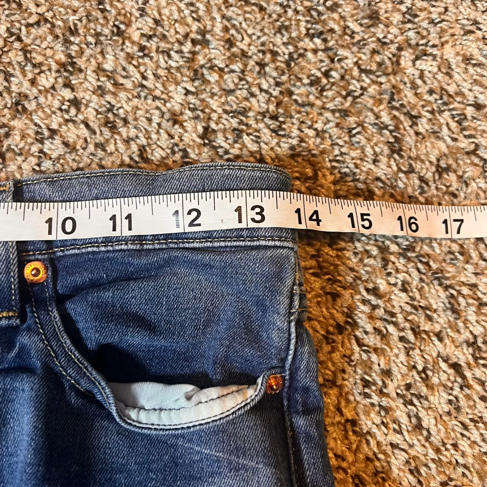 GAP Womens Vintage Slim High Rise Distressed Ripped Jeans Size 28 Blue Denim‎ - Image 3