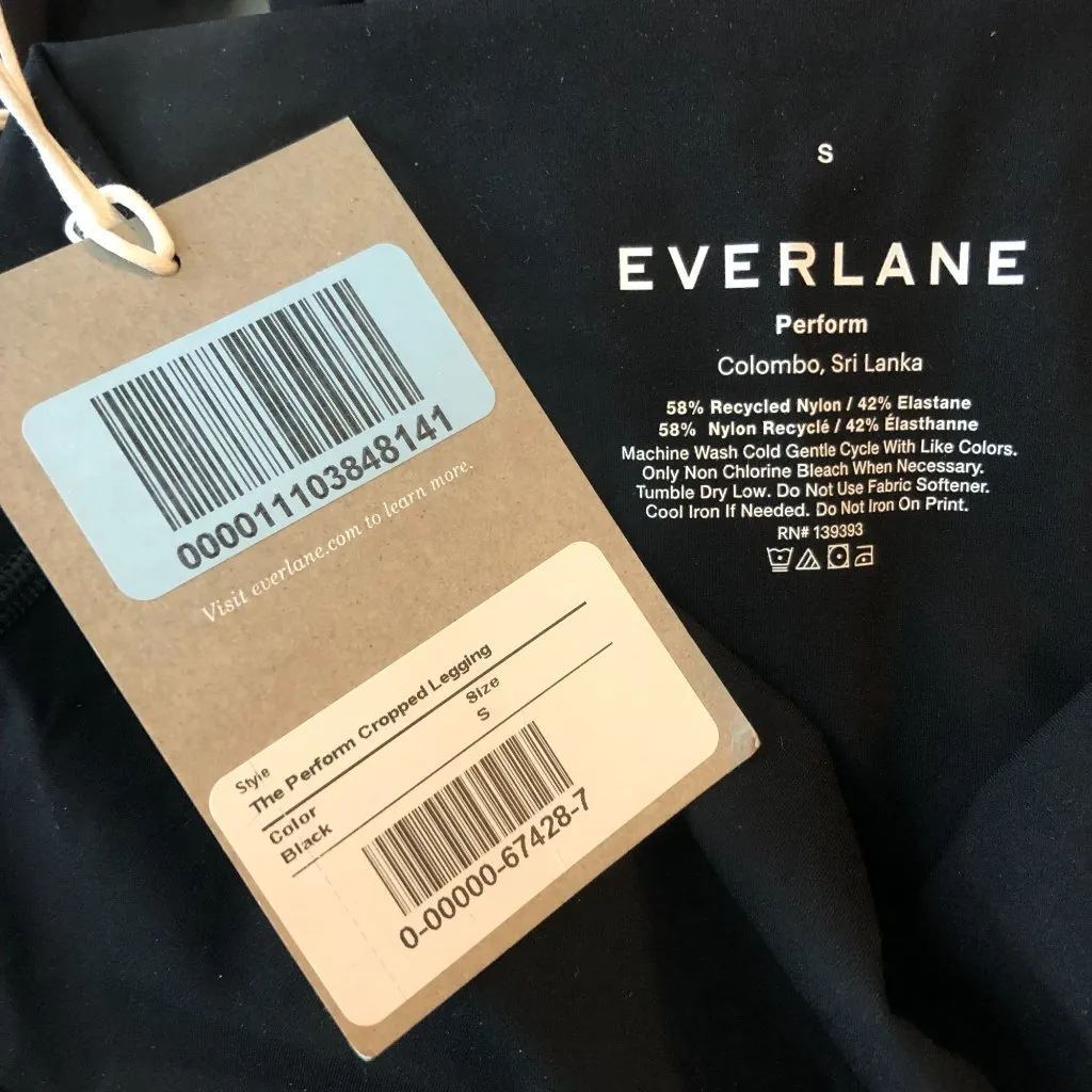Everlane The Perform Cropped Legging Athletic Stretch Black Size S - Image 8