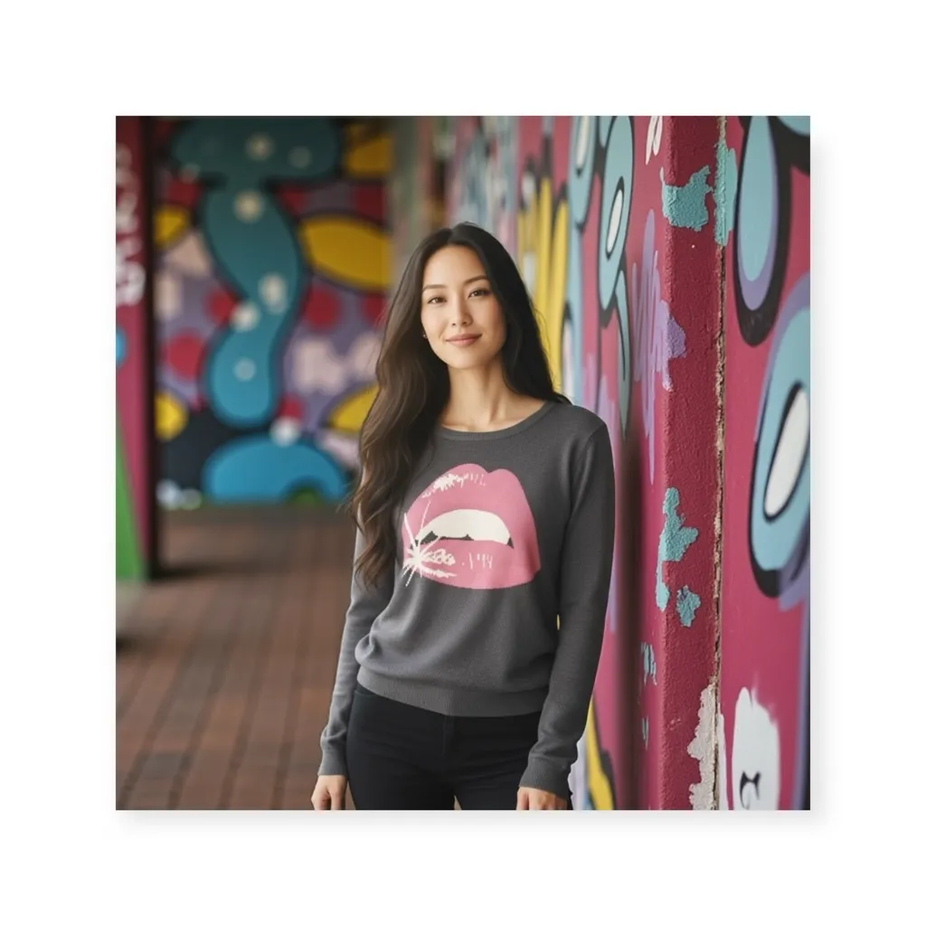 new Wildfox ❤︎ Glamour Puss Baggy Beach Jumper BBJ Sweatshirt ❤︎ Dirty Black ❤︎ - Image 2