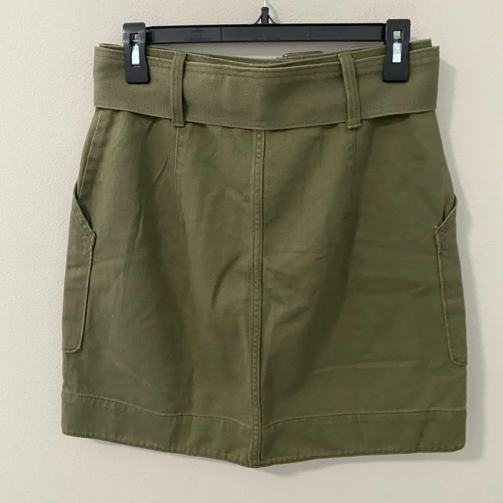 Banana‎ Republic Khaki Green Belted Skirt Size 4 - Image 2