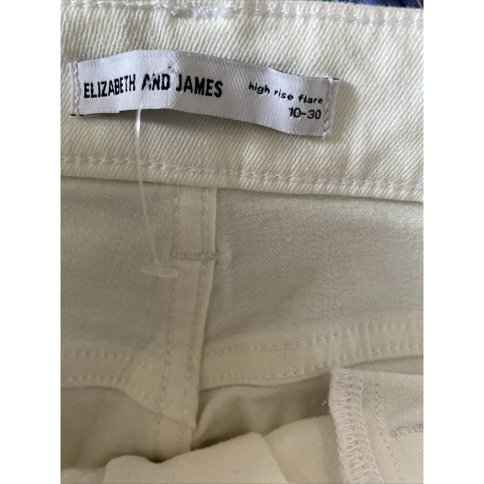 Elizabeth and James Womens 10 White High Rise Flare Denim Jeans Bell Bottom - Image 6
