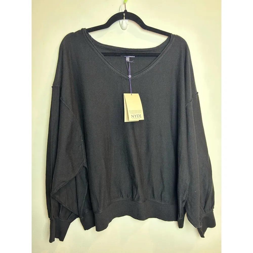 NYDJ 2X Black Sweater Neutral Oversized Comfortable - Image 2