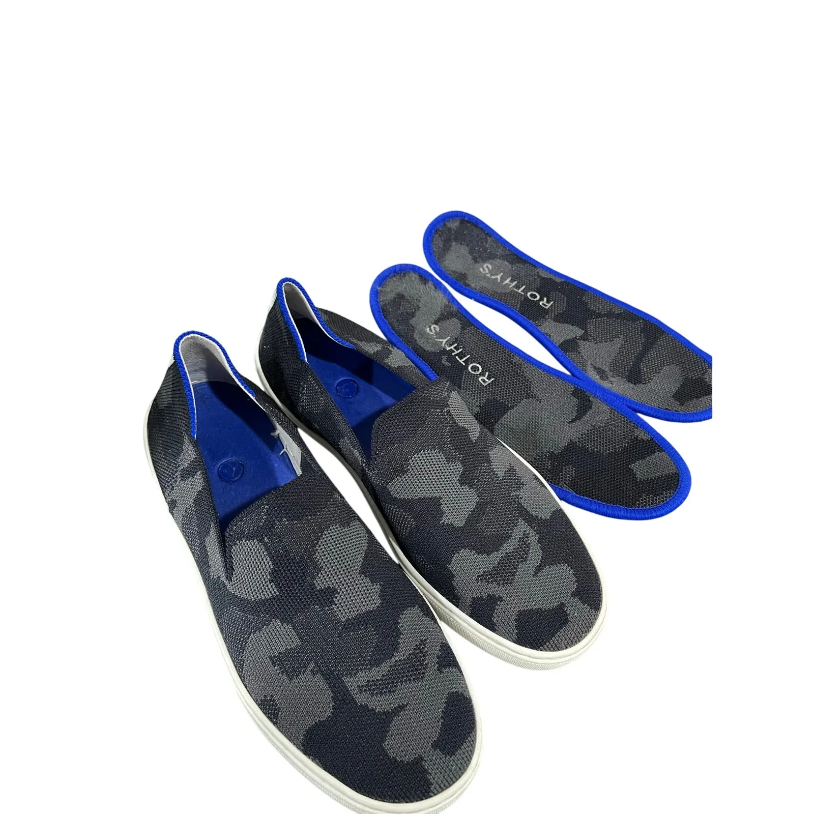 Rothys Slip-On Sneakers Women’s 6.5 Gray Camo Washable Eco Shoes - Image 5