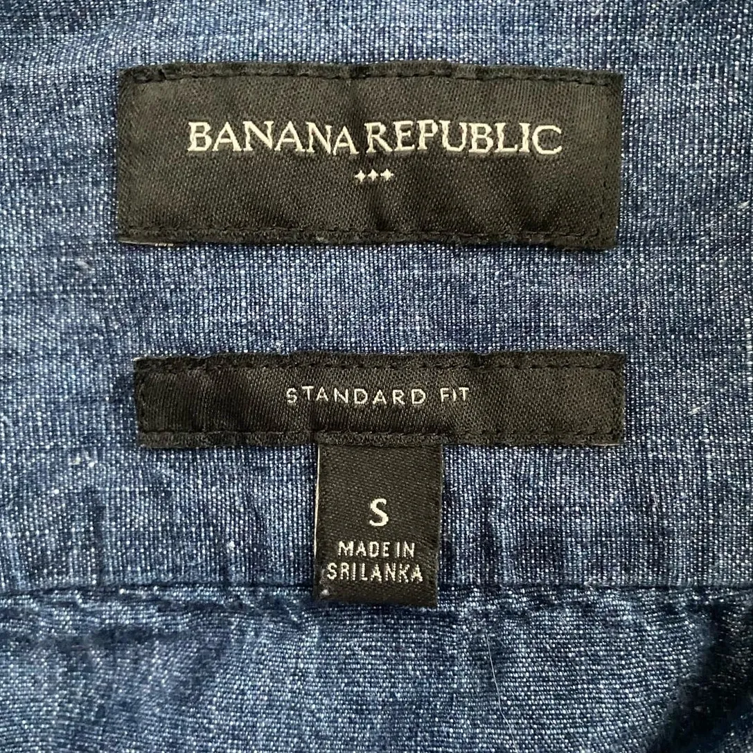 Banana‎ Republic Outlet Long Sleeve Indigo Button Up Shirt S - Image 4