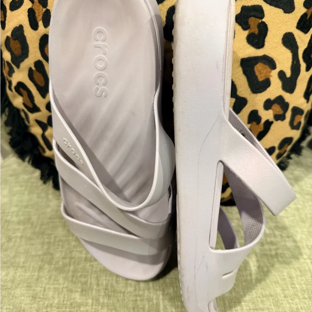 Crocs Women's lilac Sandals size 10 - Image 6