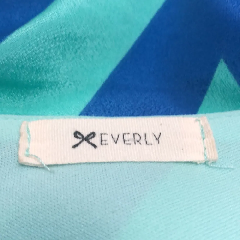 Everly Women's Blue & Aqua Chevron Print A Line Dress - Size Small - Image 8