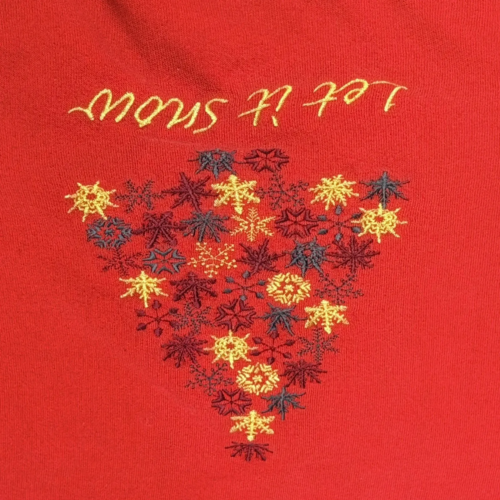 Basic Editions Sweatshirt Womens Large Red Christmas Embroidered Fleece Vintage Size undefined - Image 4