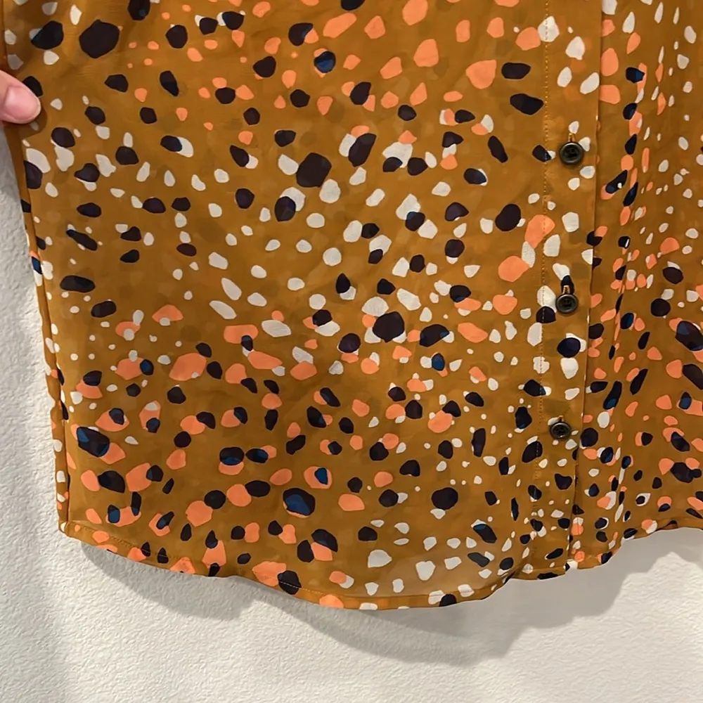 Cabi Cheers Sheer Collared Sleeveless Blouse | Size Medium - Image 4