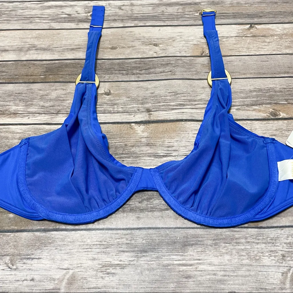Swim Systems Azul Cobalt Blue Halter Underwire Bikini Top NWT 34D No Padding NOS Size undefined - Image 9