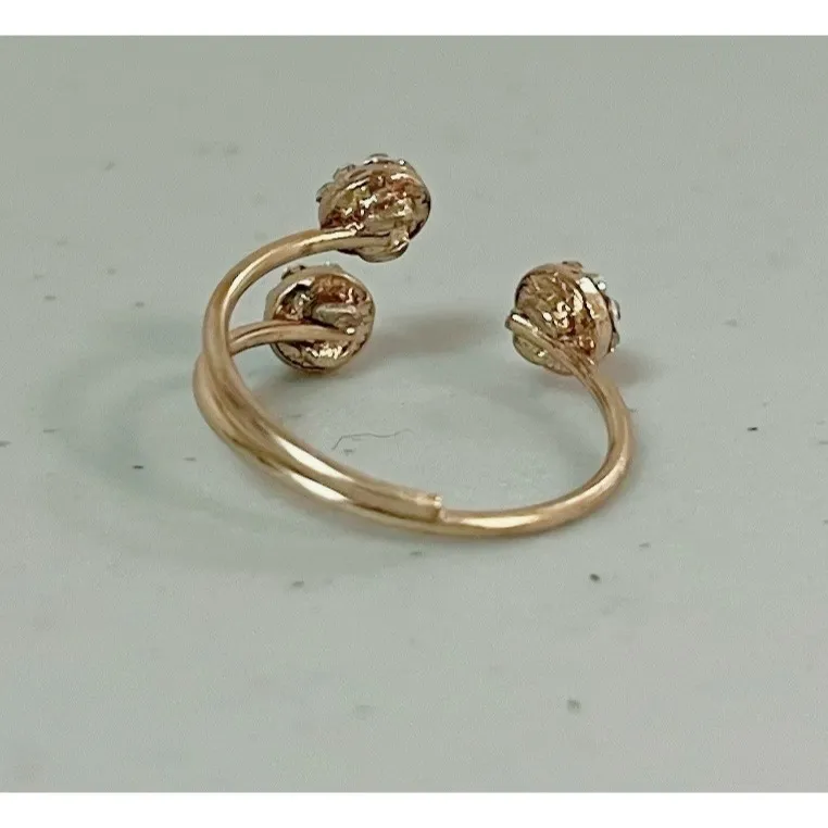 Gold Diamond Cluster Balls Adjustable Toe Ring Jewelry ✨ - Image 2