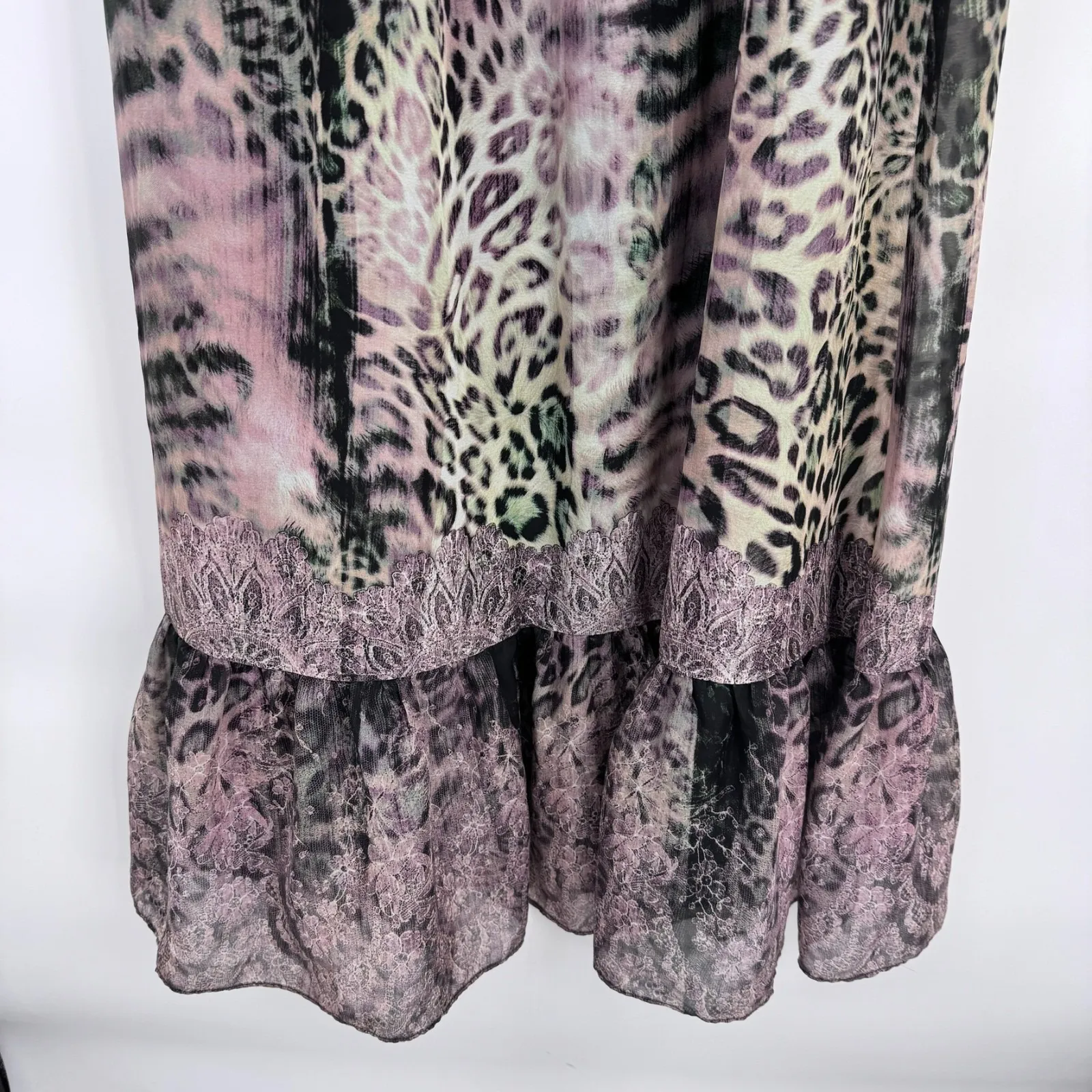 Boston Proper Maxi Skirt Womens Small Pink Animal Print Coquette Mob Wife - Image 3