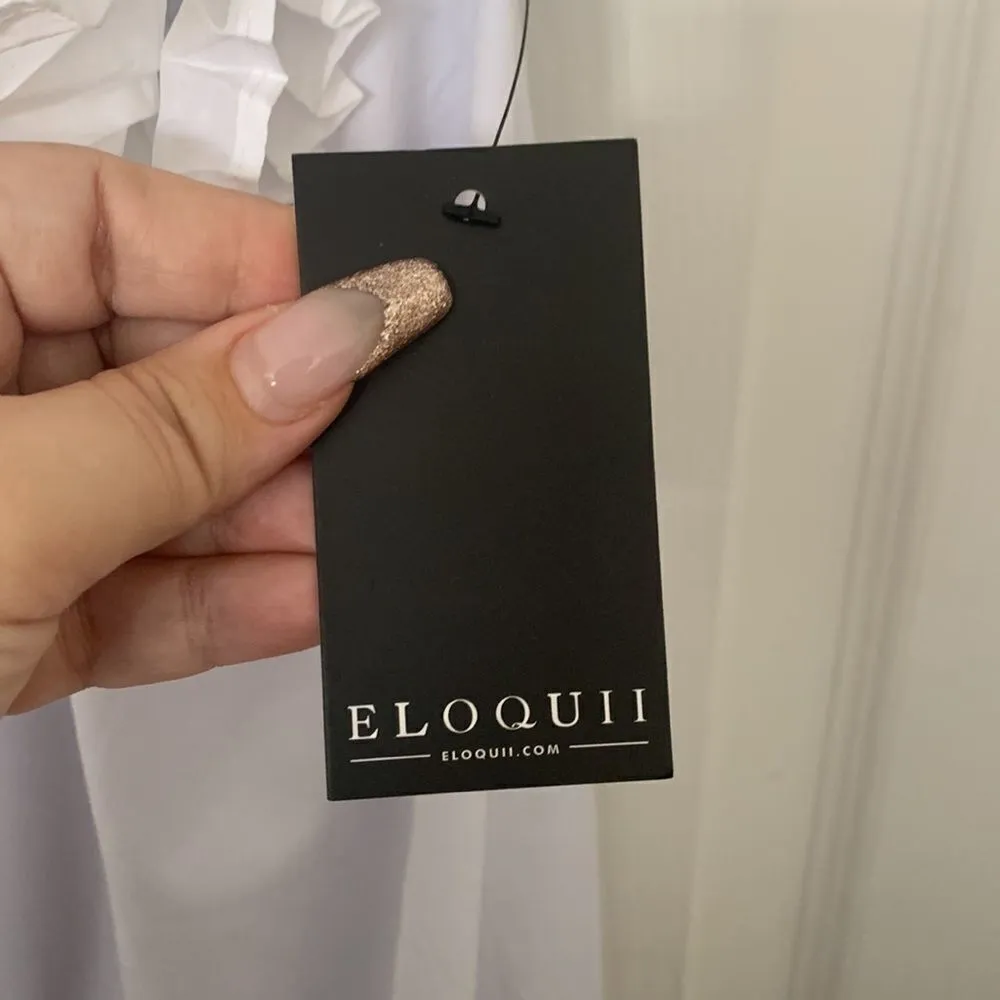 Eloquii White Ruffled Sleeve Dress - Image 4