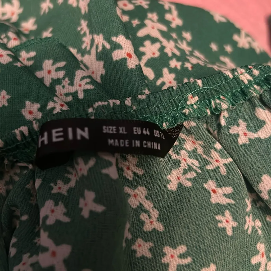 SHEIN Floral Ruffle Bodysuit Green/Black  XL/ US 12 Balletcore Boho Casual - Image 10