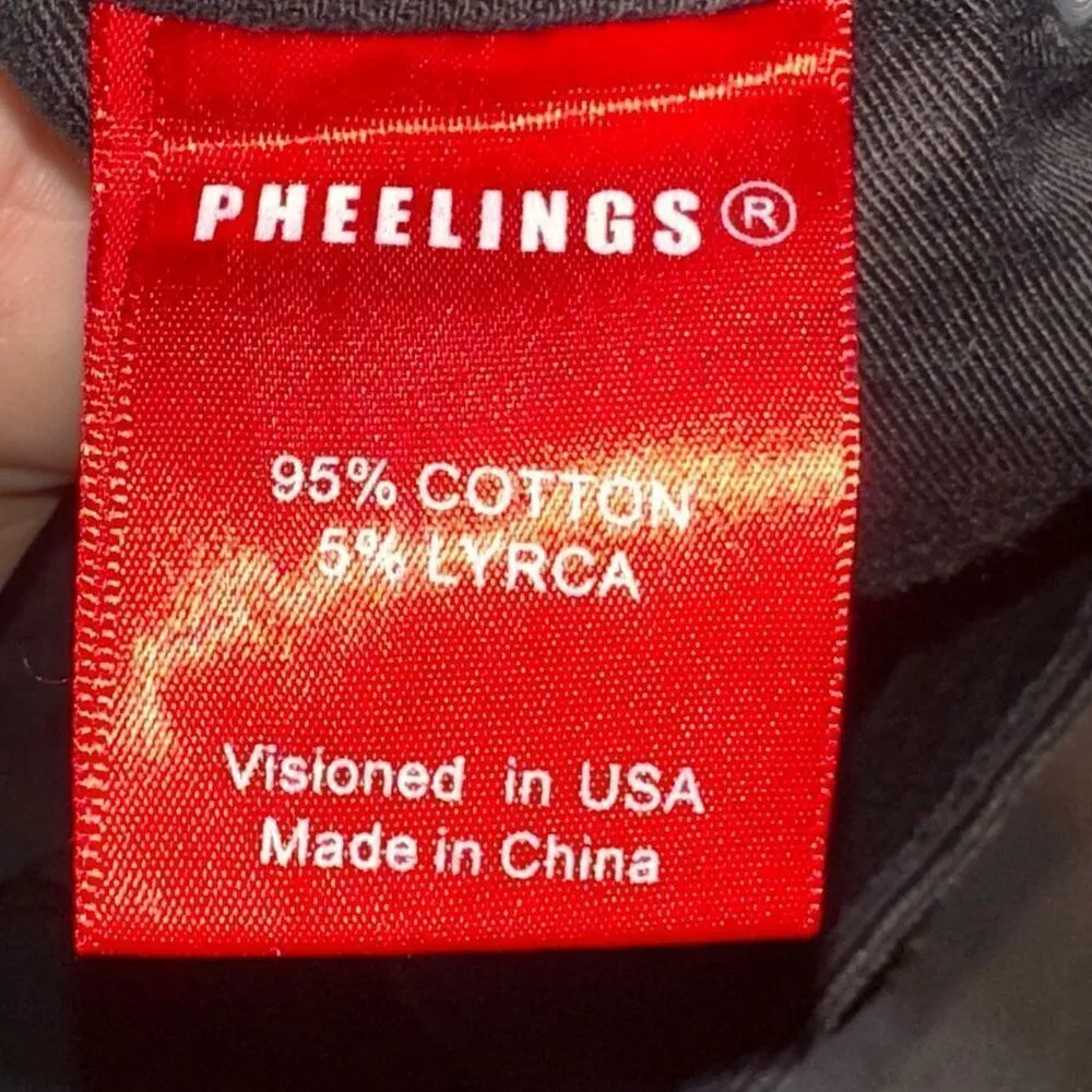 Pheelings Never Look Back Cargo Flare Stack Denim Jeans Black Size 32 - Image 6