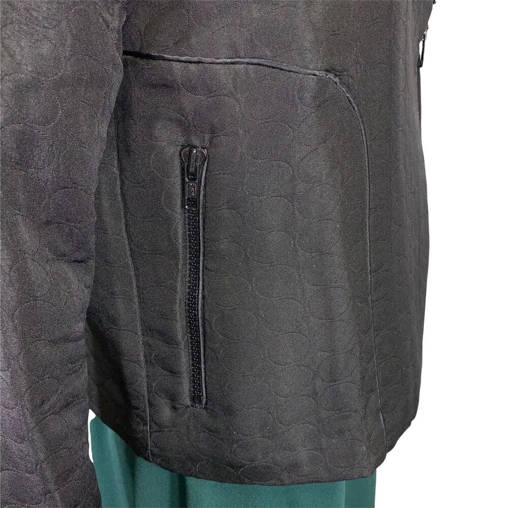 Vintage Worthington Womens Moto Jacket Quilted Full Zip Black Medium - Image 9