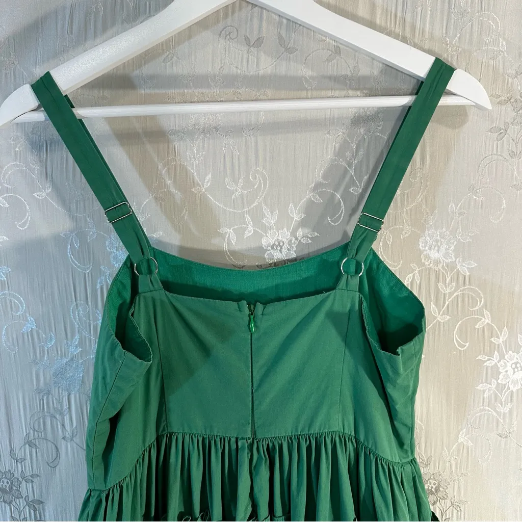 Pinch Green Sleeveless Flowy Ruffle 100% Cotton Maxi Dress Size Small - Image 6