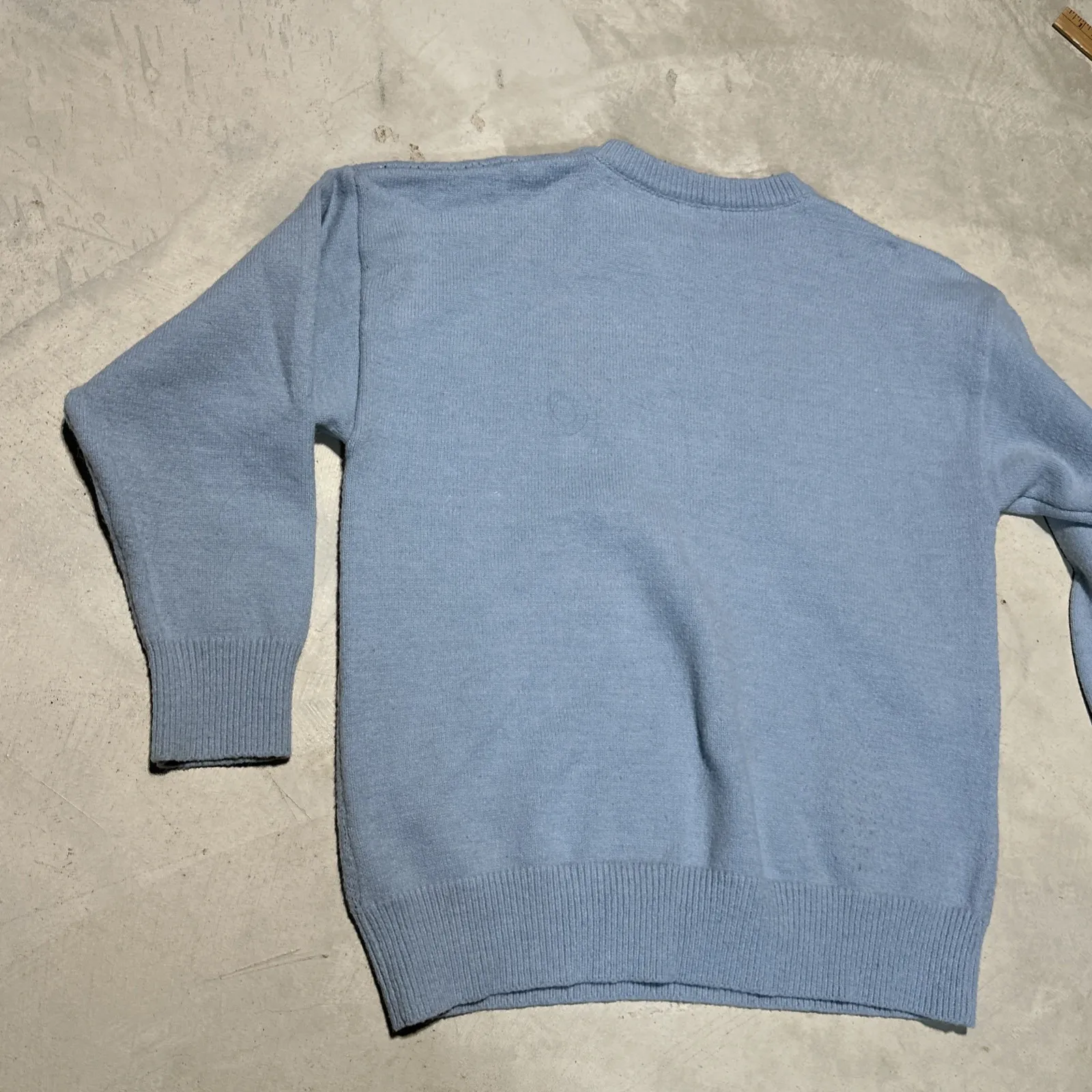 Aelfric Eden Murder Duck Goose Pattern Sweater Unisex SZ Large Blue Crewneck - Image 9