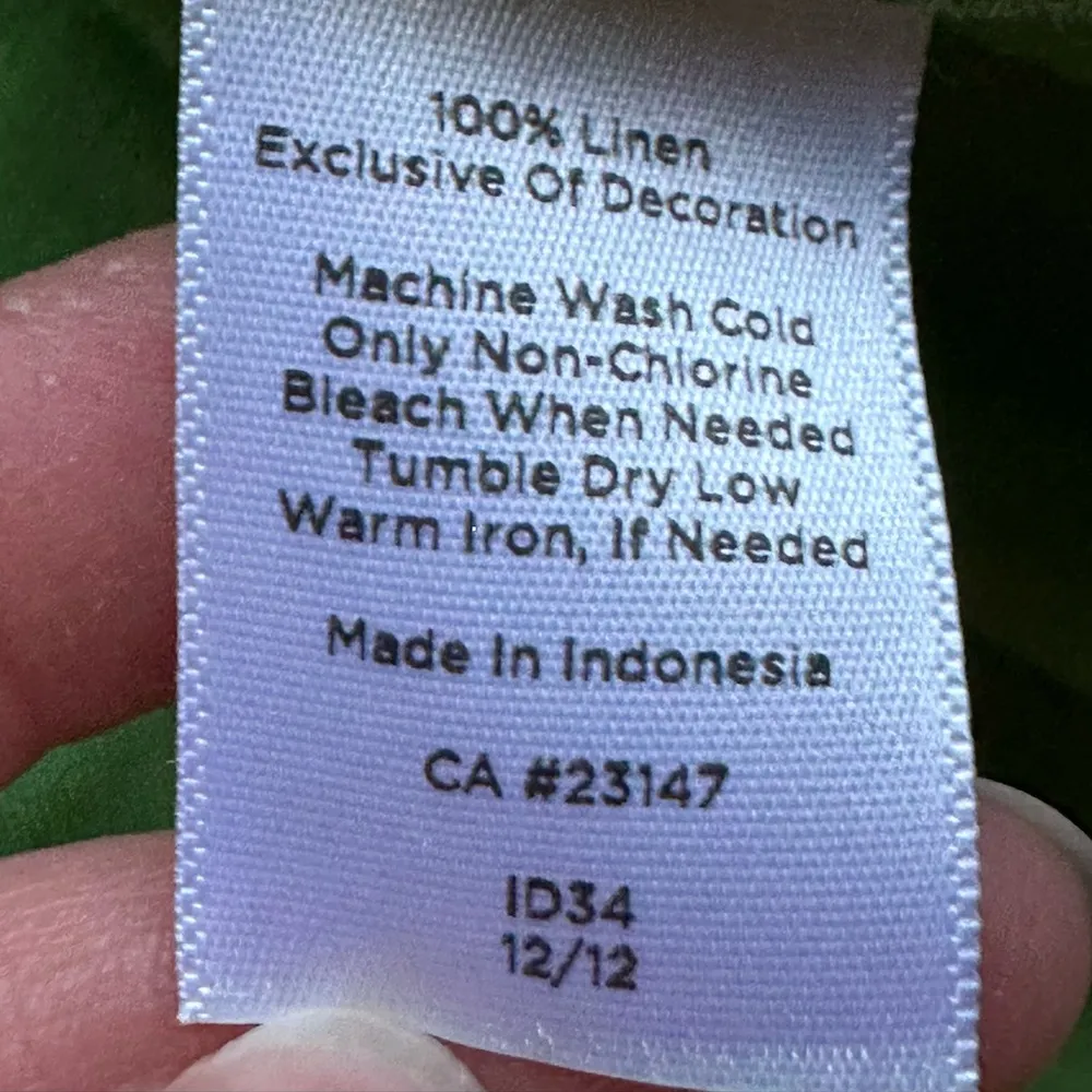 Talbots Green. Button Down Collar Long Sleeves. Pearl Buttons Sz XS 100% Linen. - Image 11