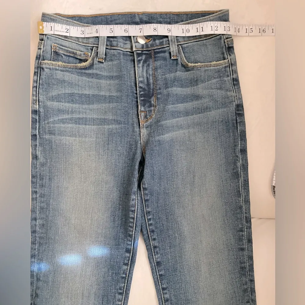 L’AGENCE Woman Blue Jeans No Size Tag Raw Hem Pre-Owned - Image 6