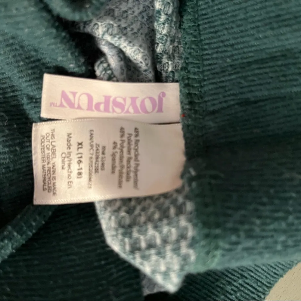 Joyspun Green Checked Waffle Pajama Joggers Size XL - Image 2