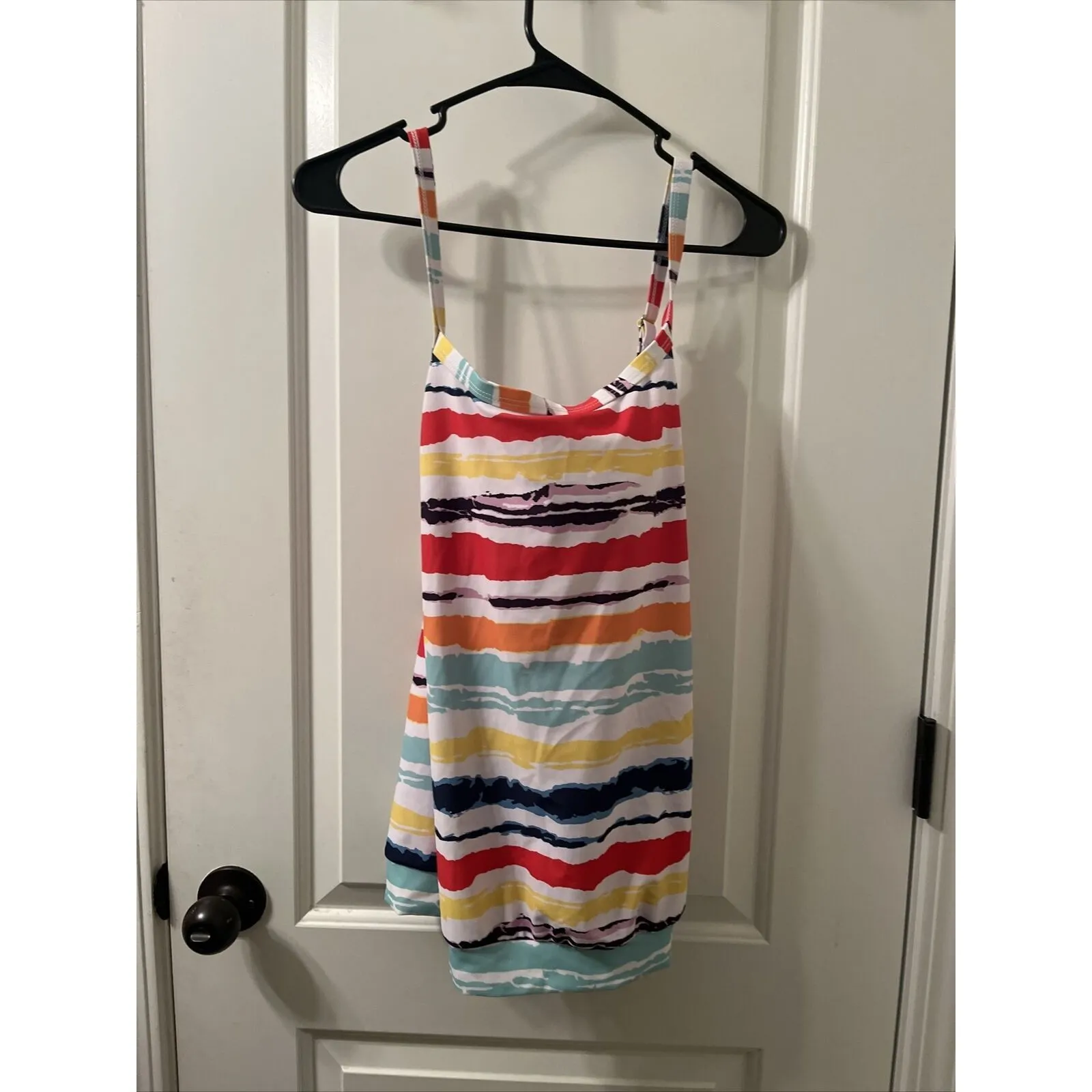 Women's Colorful Swim Tankini Top Criss Cross Strap Padded Cups Size XL - Image 7