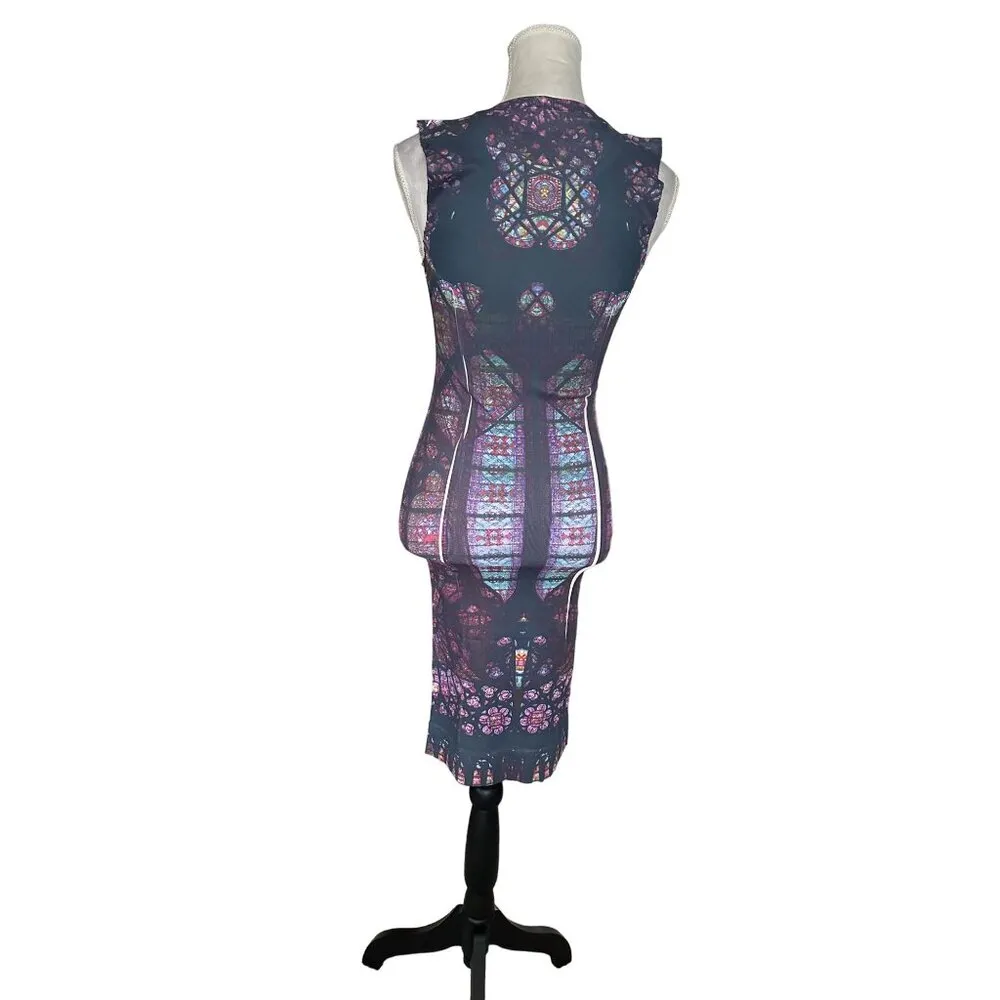 Revolve Thatcher Collection Stained Glass Print Bodycon Minimalist Dress NWOT - Image 2