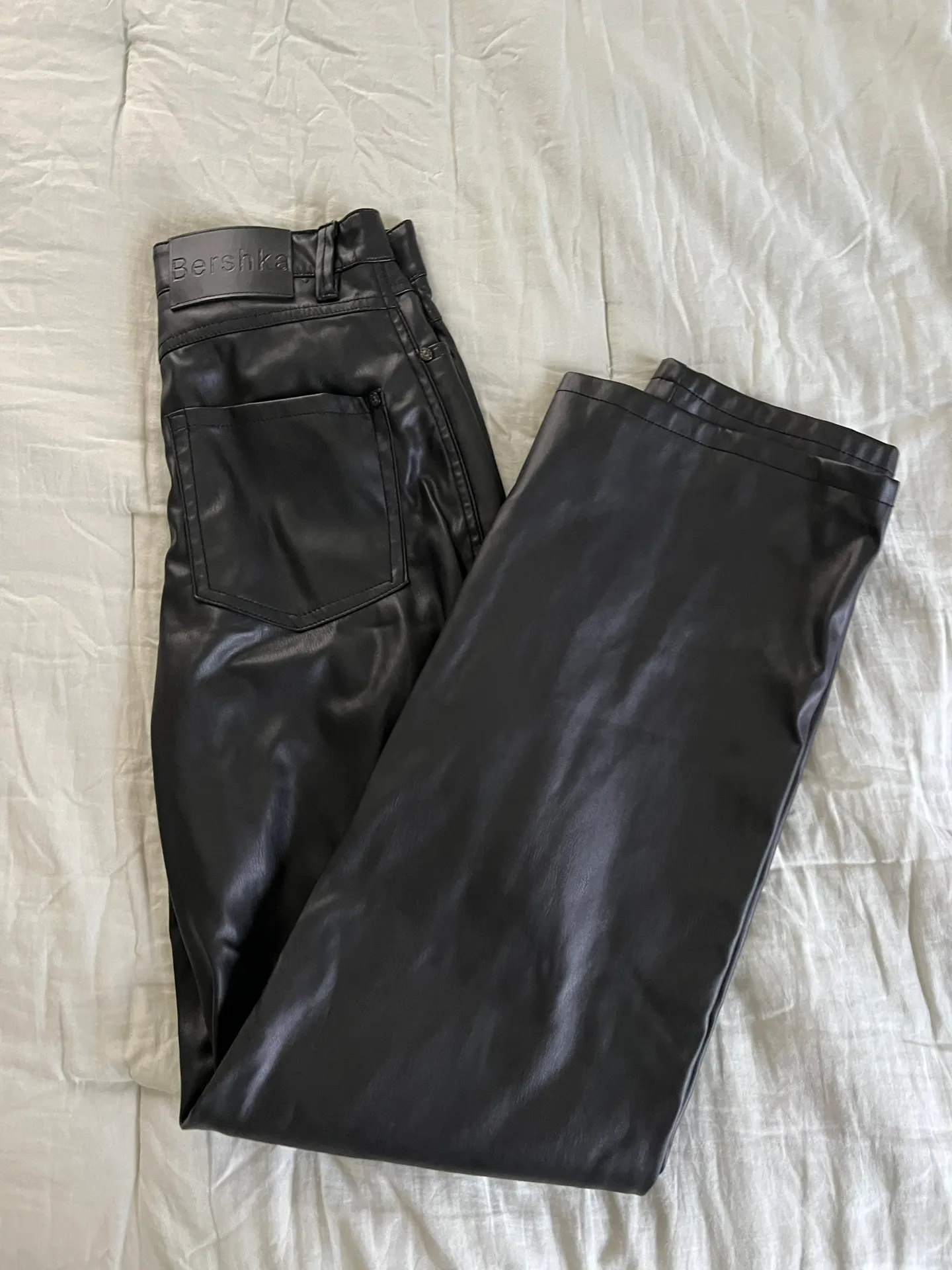 Bershka Faux Leather Straight Pants - Image 4