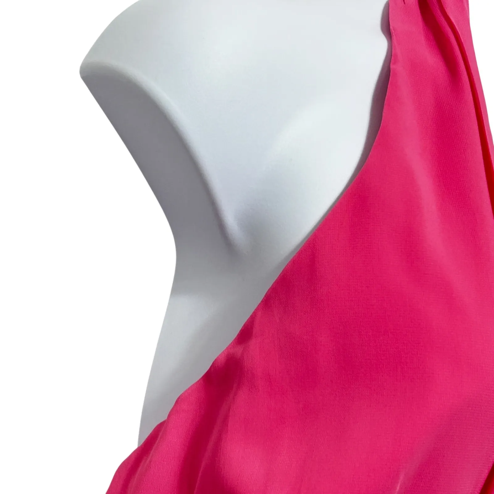 Lulus Maxi Dress XL Pink Halter Deep V Neck Open Back‎ Midi Cocktail Party Y2K - Image 6