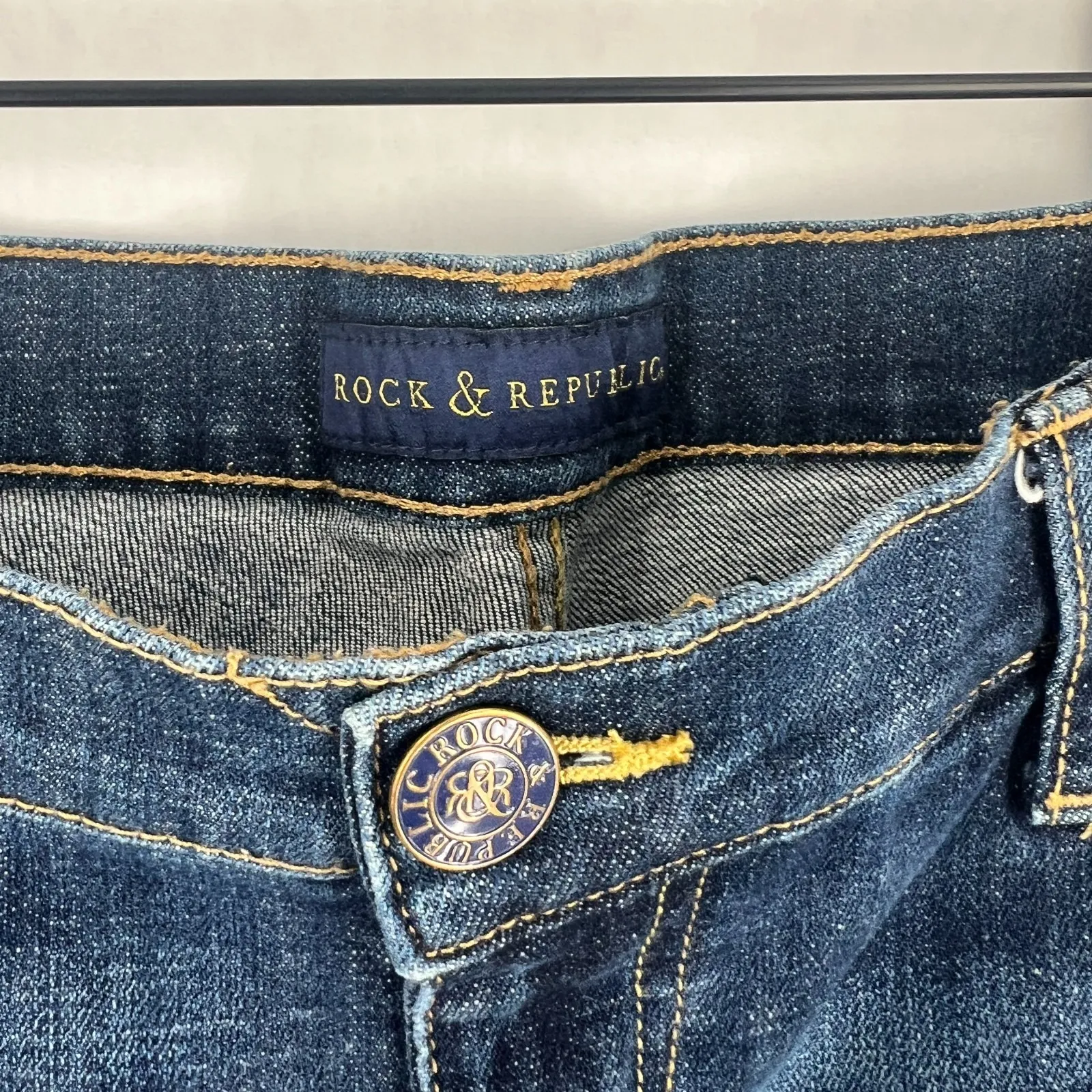 Rock & Republic Kasandra Jeans Womens 14 Blue Denim Cotton Bootcut Leg Mid Rise - Image 4