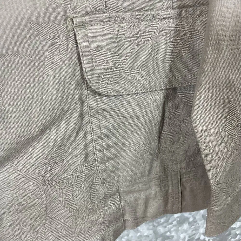 White Stage Women's Plus Size Taupe Floral Jacquard Blazer - Size 18W/20W - Boho - Image 3