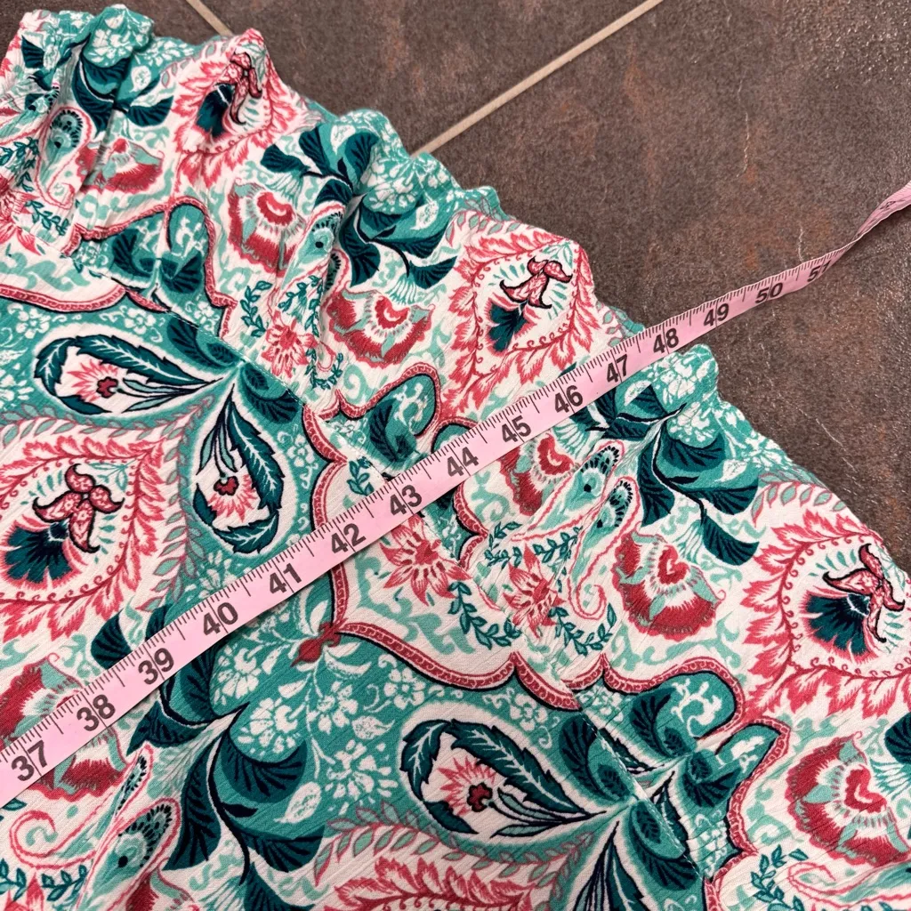 Fat Face Adele Mirrored Paisley 3/4 Sleeve Smocked Square Neck Midi Dress 8 Blue - Image 13