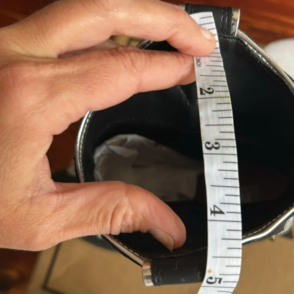 MIA Black Boots with White Embroidery - Image 12