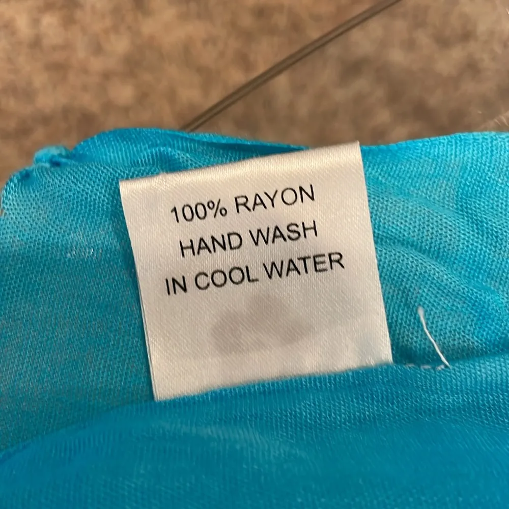 Hibiscus Collection hand painted sarong wrap dress swim cover up or scarf Blue Size undefined - Image 7