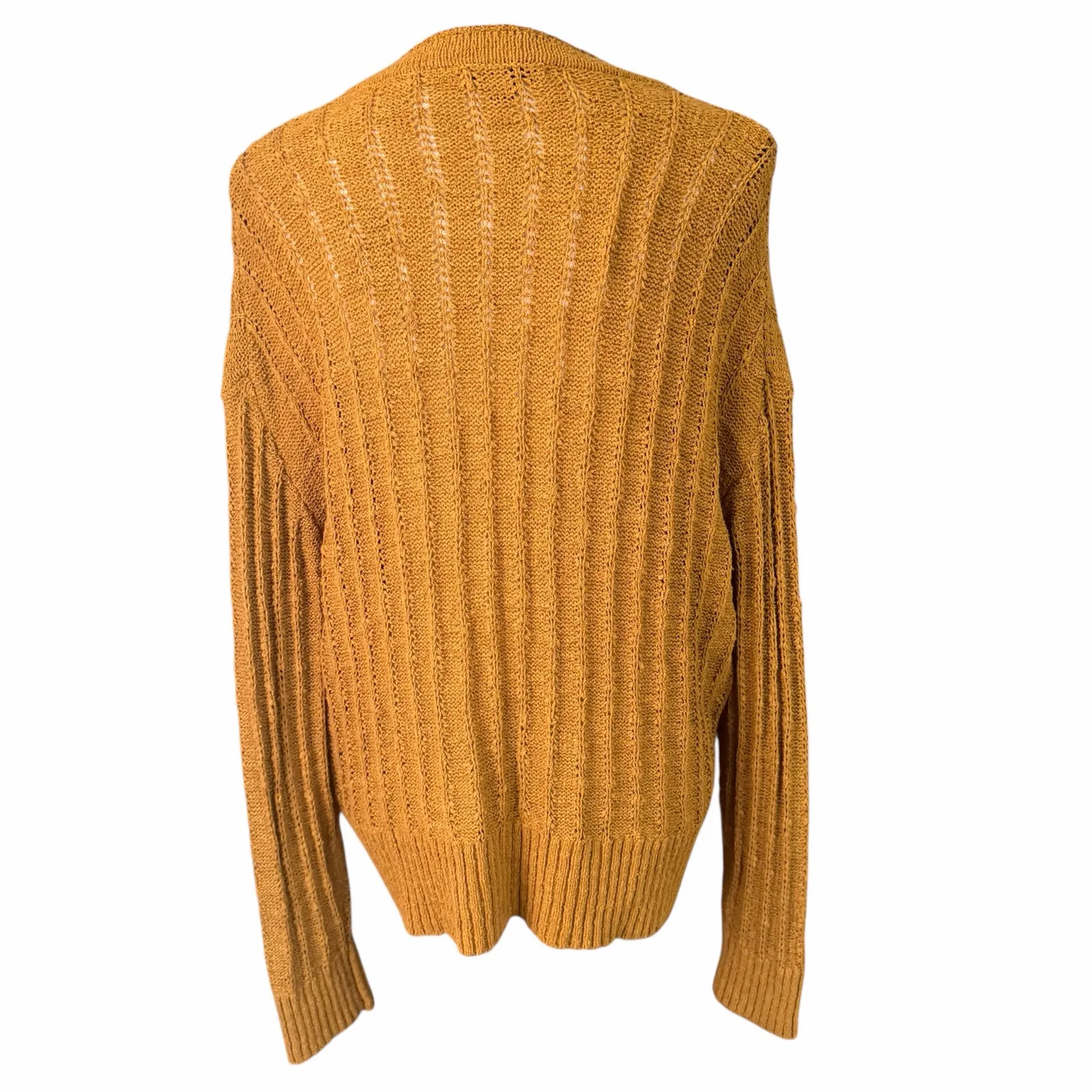 J. Crew NWOT Womens Brown Open Knit Cardigan Sz L Minimalist Closet Staple Layer - Image 4